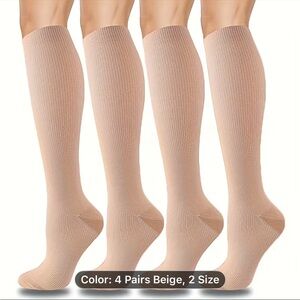 3 pair Men or Women Tan compression XL Socks